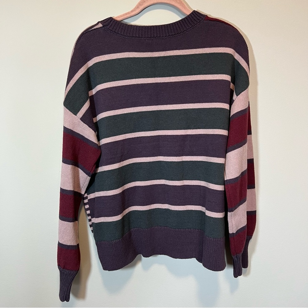 Hem & Thread Women’s Purple Striped Sweater Medium NWT - Picture 8 of 10